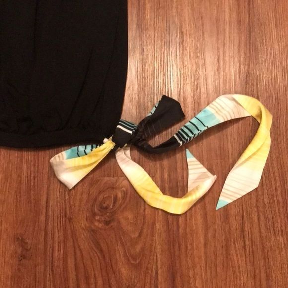 BEBE Black Stretchy Silk Top Party Dress - Picture 2 of 10